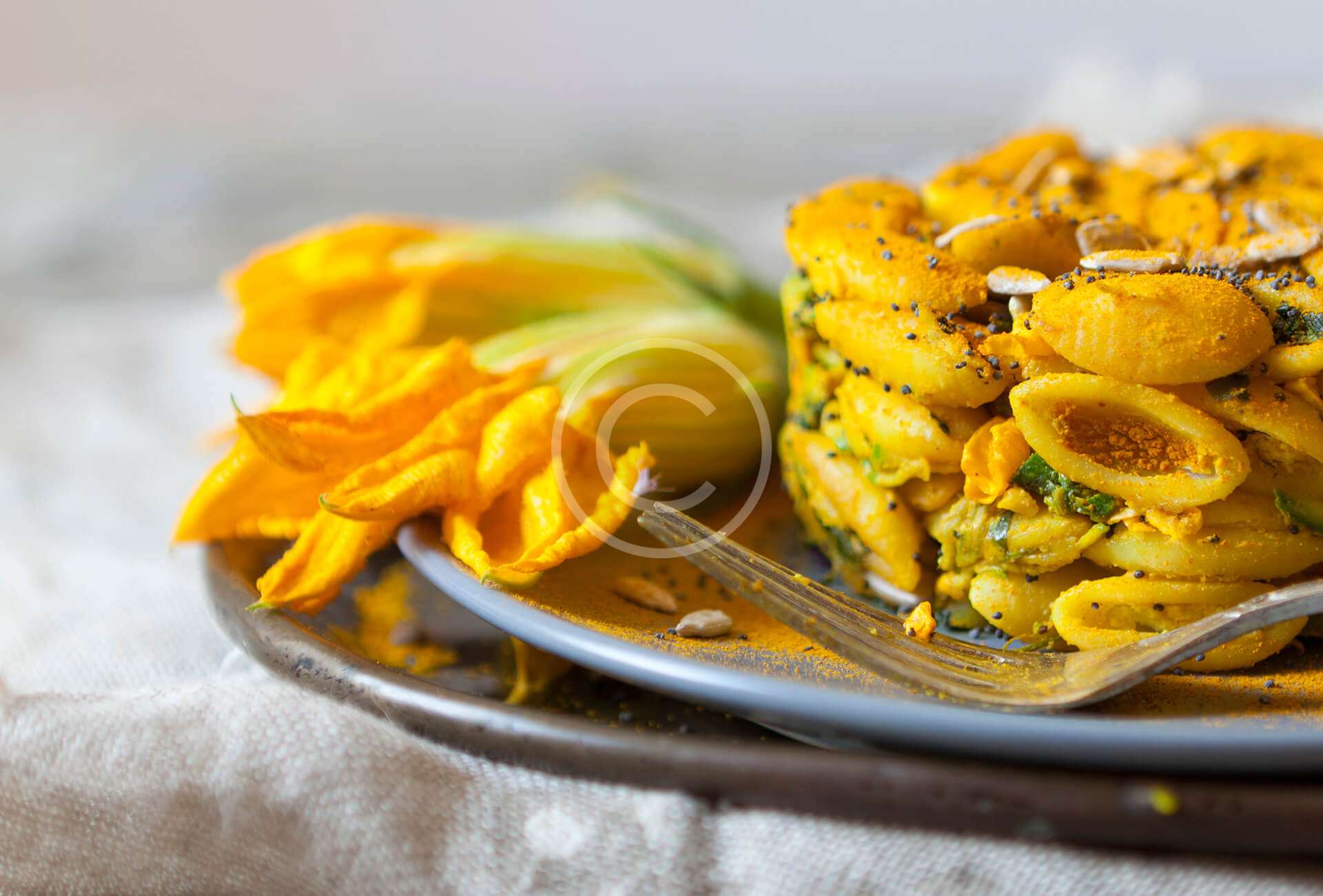Pasta with Zucchini Blossoms